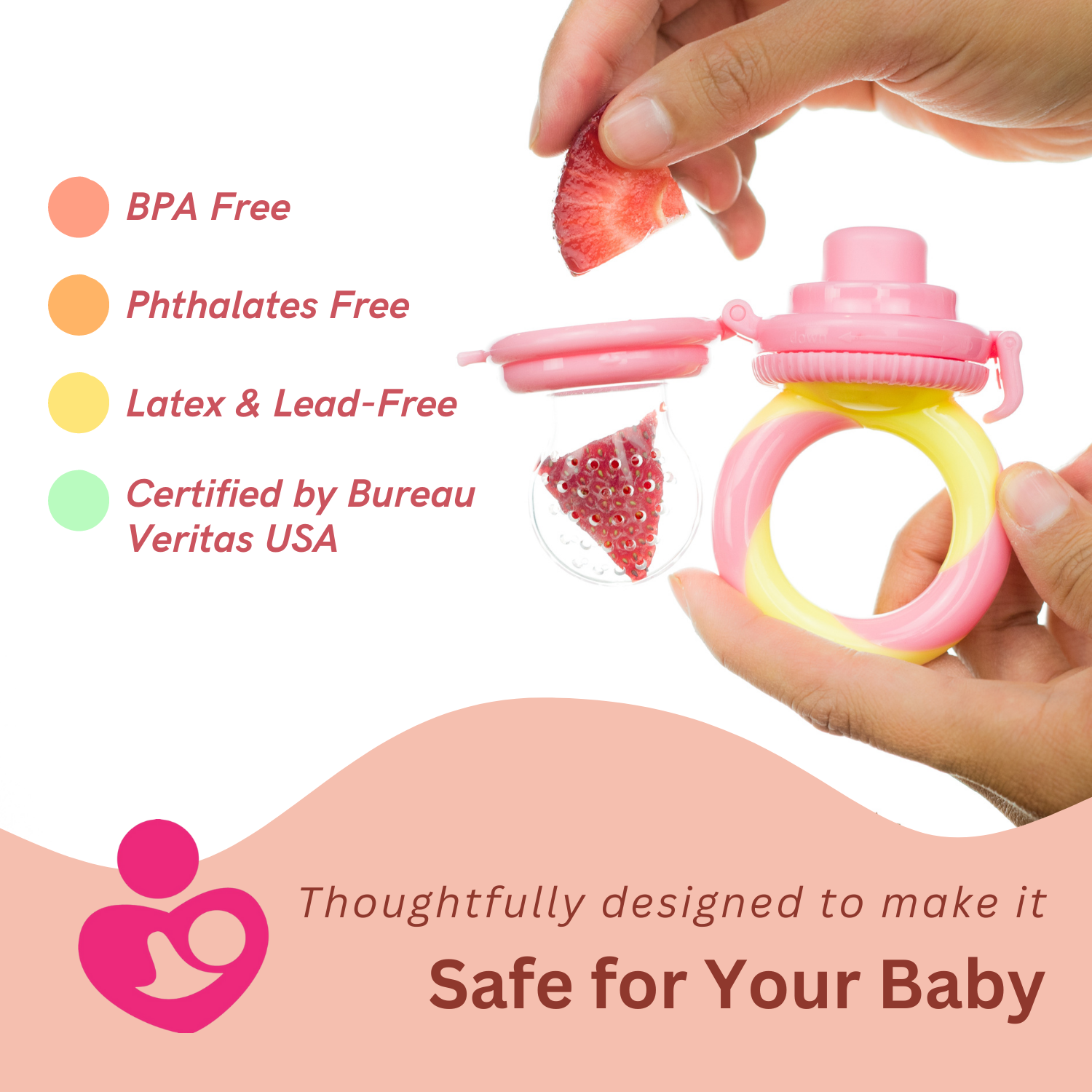 NatureBond Baby Food Feeder/Fruit Feeder Pacifier (2 Pack), Infant Teething  Toy –