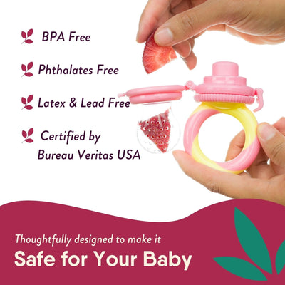 Baby Fruit Feeder - Peach Pink & Lemonade Yellow